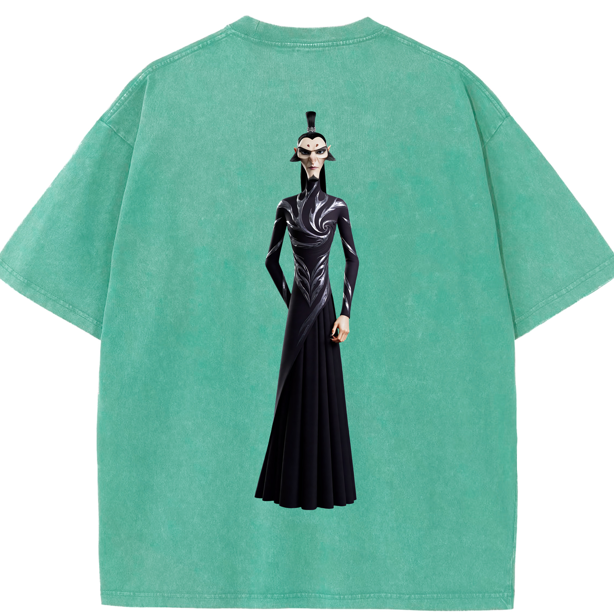 （画像用） Ne Zha 2 ナタ 魔童の大暴れ 綿100% ヴィンテージ風 半袖Tシャツ（背面プリント）